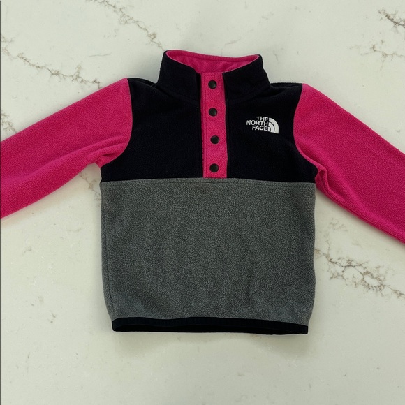 The North Face Black, Pink, and Gray Fleece Jacket - Picture 1 of 4
